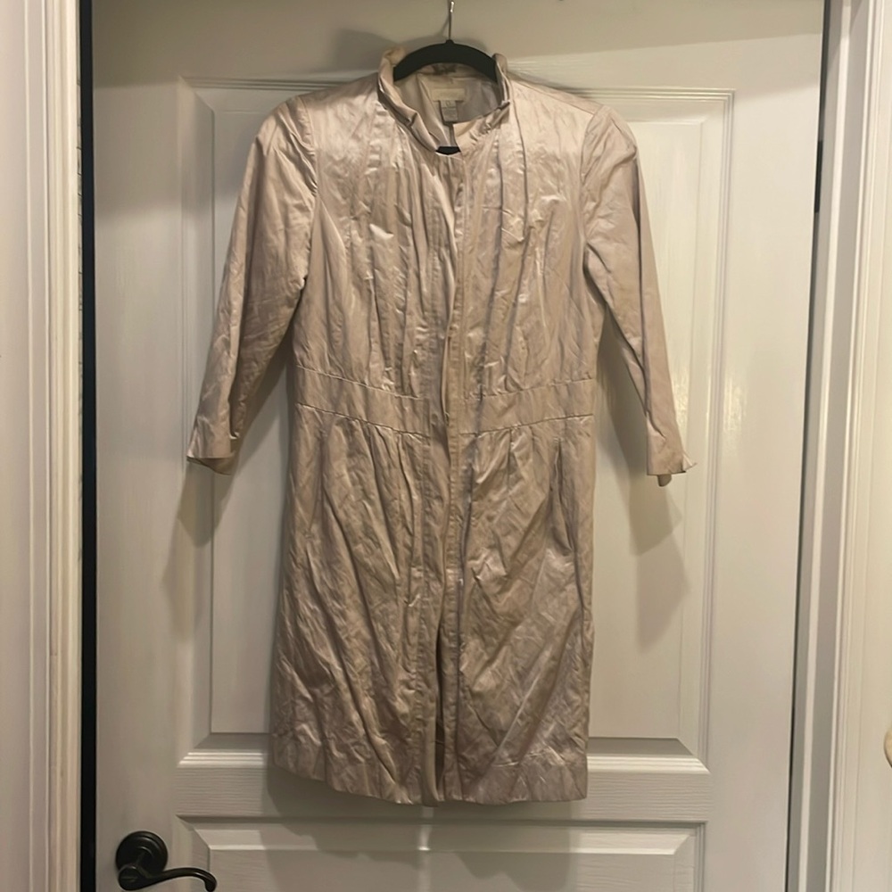 Chicos crinkle jacket, beige shimmer, pockets